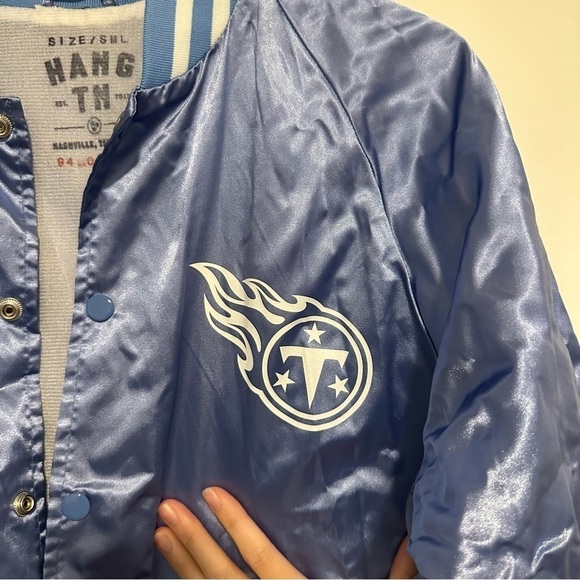 Hang TN limited edition unisex blue satin TN titans bomber varsity jacket - Picture 3 of 7